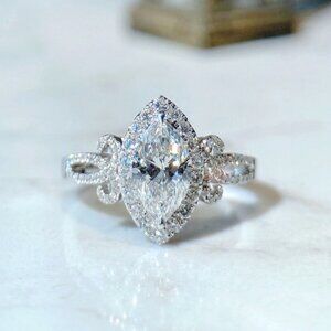 🎀Beautiful Marquis Noble Women Pure Zircon Silver Dainty UNVN12334